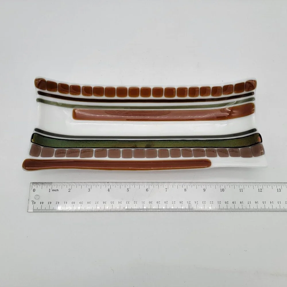 Fused Glass Rectangular Tray Plate - Picture 3 of 3